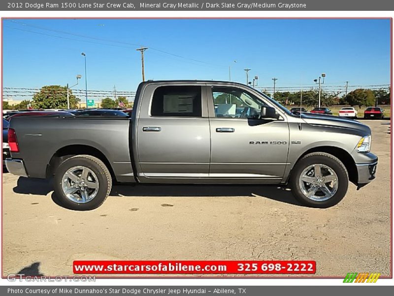 Mineral Gray Metallic / Dark Slate Gray/Medium Graystone 2012 Dodge Ram 1500 Lone Star Crew Cab