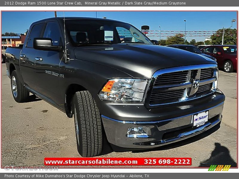 Mineral Gray Metallic / Dark Slate Gray/Medium Graystone 2012 Dodge Ram 1500 Lone Star Crew Cab