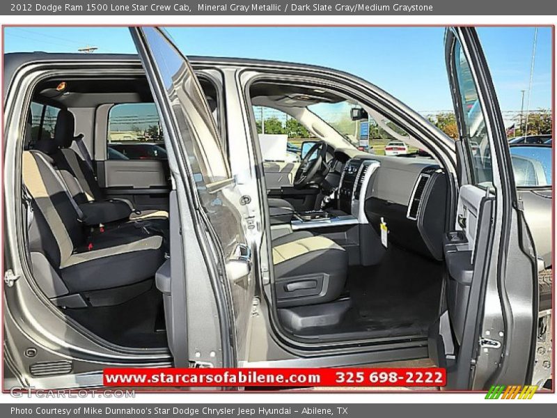 Mineral Gray Metallic / Dark Slate Gray/Medium Graystone 2012 Dodge Ram 1500 Lone Star Crew Cab