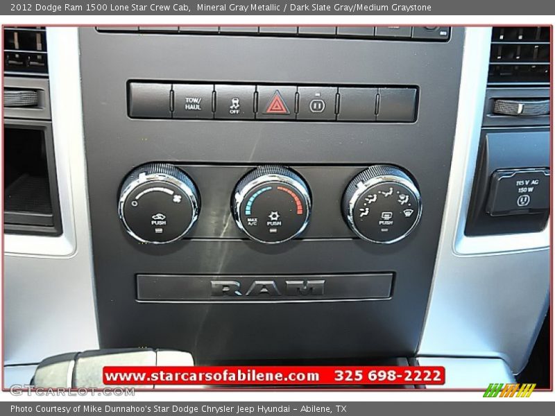 Mineral Gray Metallic / Dark Slate Gray/Medium Graystone 2012 Dodge Ram 1500 Lone Star Crew Cab