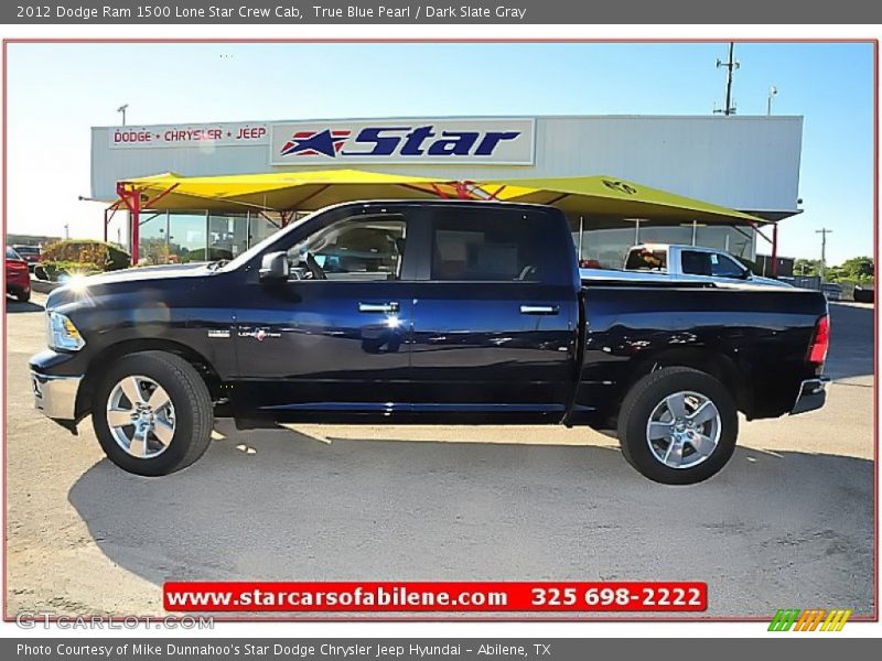True Blue Pearl / Dark Slate Gray 2012 Dodge Ram 1500 Lone Star Crew Cab