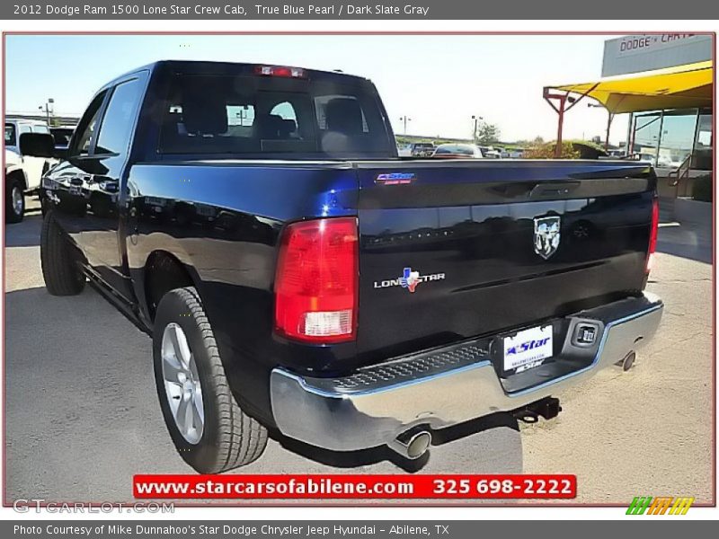True Blue Pearl / Dark Slate Gray 2012 Dodge Ram 1500 Lone Star Crew Cab