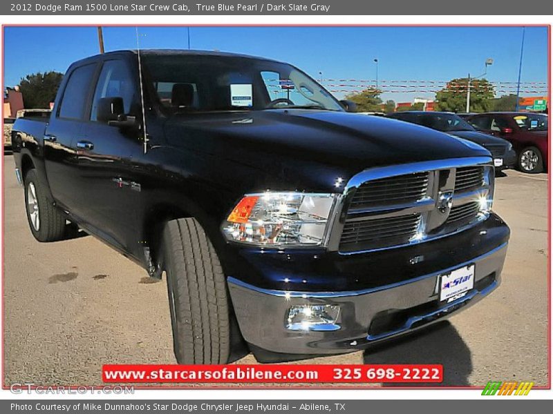 True Blue Pearl / Dark Slate Gray 2012 Dodge Ram 1500 Lone Star Crew Cab