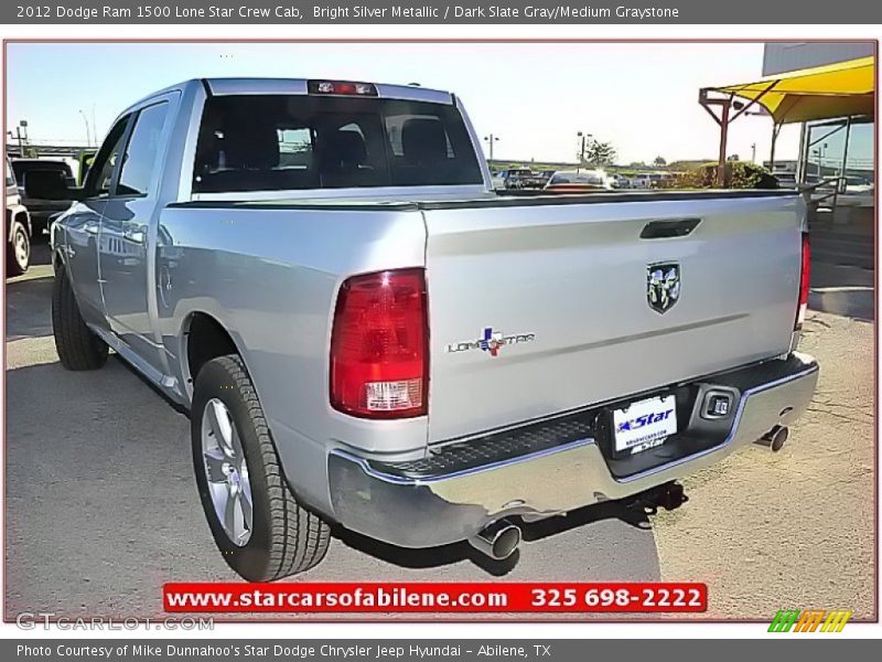 Bright Silver Metallic / Dark Slate Gray/Medium Graystone 2012 Dodge Ram 1500 Lone Star Crew Cab