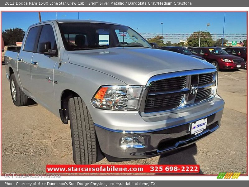 Bright Silver Metallic / Dark Slate Gray/Medium Graystone 2012 Dodge Ram 1500 Lone Star Crew Cab
