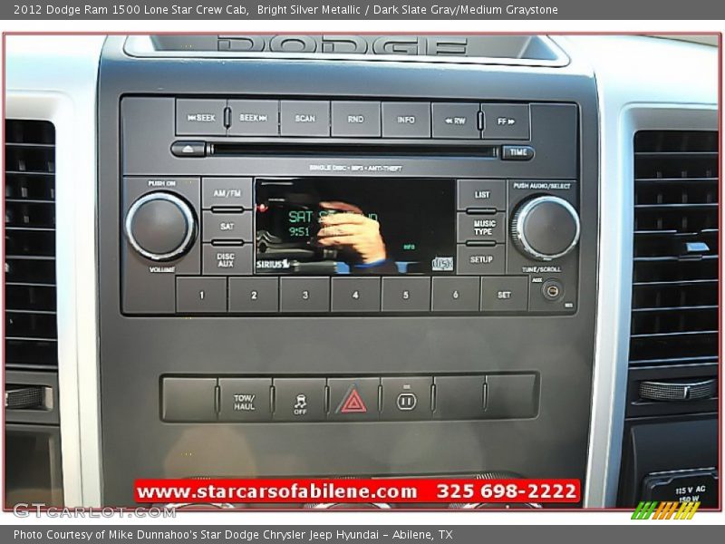 Bright Silver Metallic / Dark Slate Gray/Medium Graystone 2012 Dodge Ram 1500 Lone Star Crew Cab