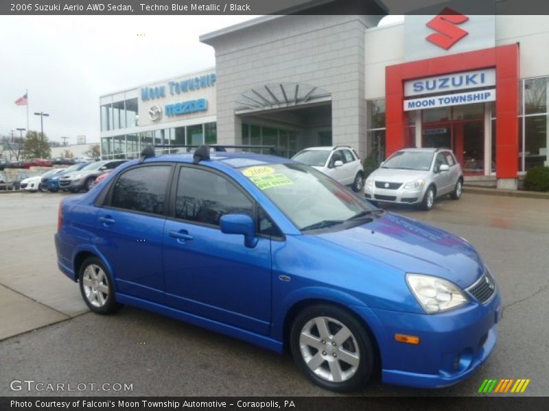 Techno Blue Metallic / Black 2006 Suzuki Aerio AWD Sedan