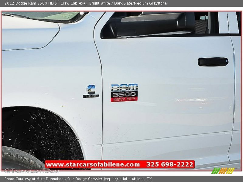 Bright White / Dark Slate/Medium Graystone 2012 Dodge Ram 3500 HD ST Crew Cab 4x4