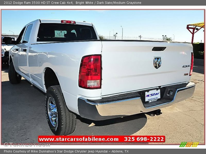 Bright White / Dark Slate/Medium Graystone 2012 Dodge Ram 3500 HD ST Crew Cab 4x4