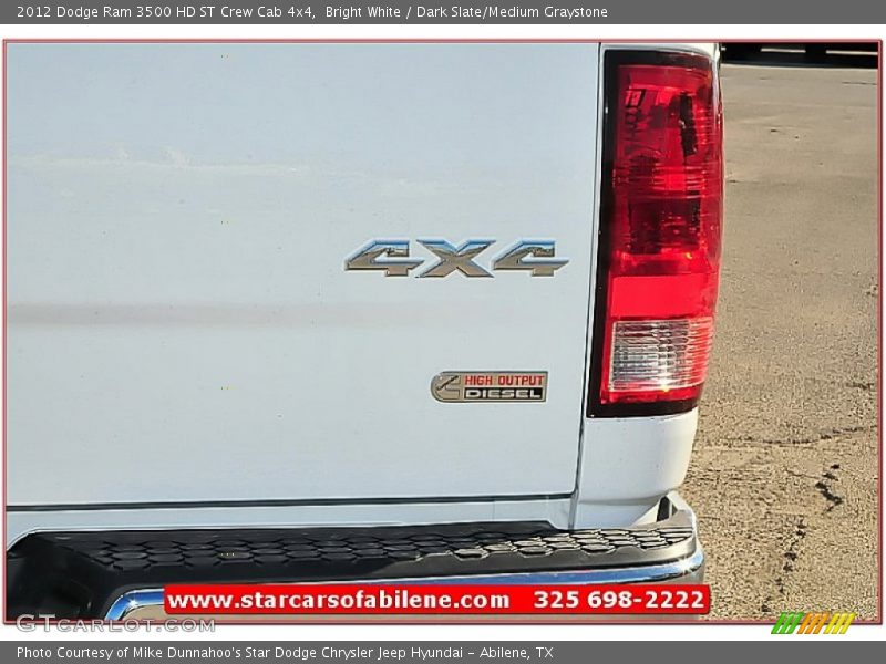 Bright White / Dark Slate/Medium Graystone 2012 Dodge Ram 3500 HD ST Crew Cab 4x4