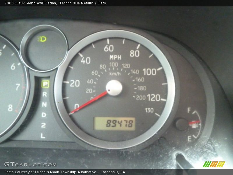 Techno Blue Metallic / Black 2006 Suzuki Aerio AWD Sedan