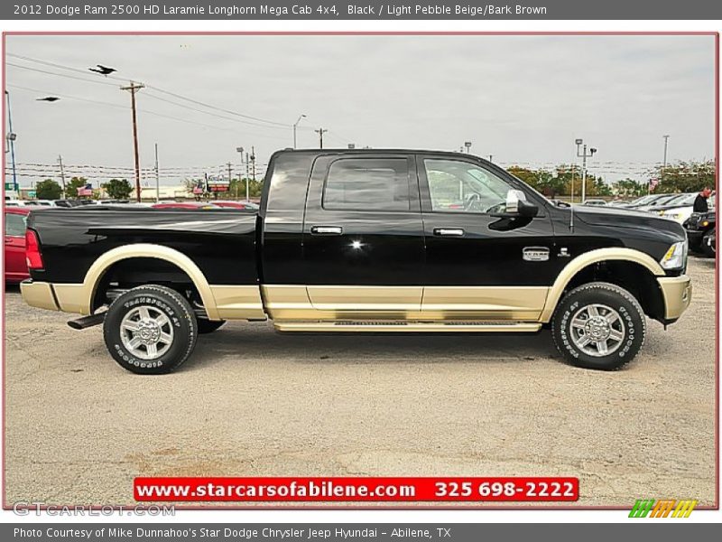 Black / Light Pebble Beige/Bark Brown 2012 Dodge Ram 2500 HD Laramie Longhorn Mega Cab 4x4