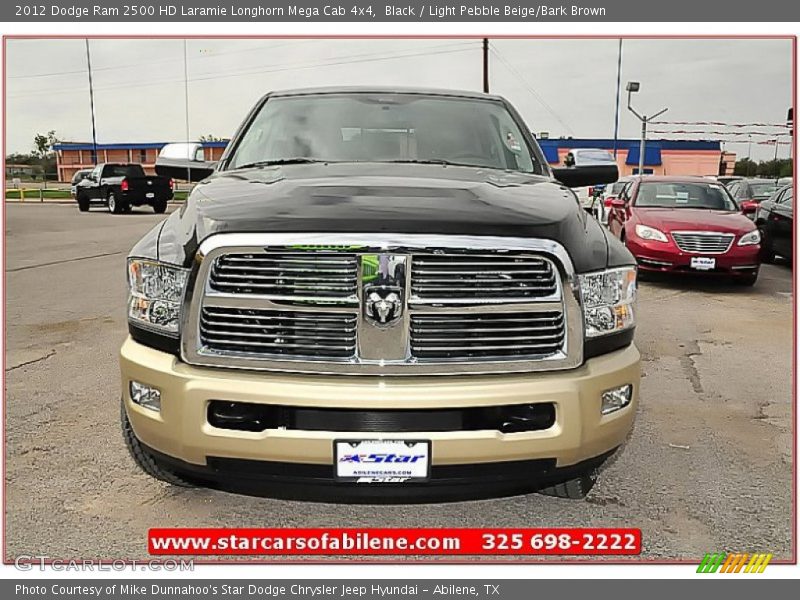 Black / Light Pebble Beige/Bark Brown 2012 Dodge Ram 2500 HD Laramie Longhorn Mega Cab 4x4