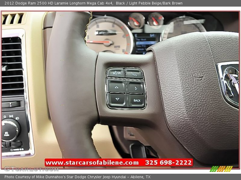 Black / Light Pebble Beige/Bark Brown 2012 Dodge Ram 2500 HD Laramie Longhorn Mega Cab 4x4