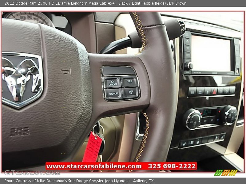 Black / Light Pebble Beige/Bark Brown 2012 Dodge Ram 2500 HD Laramie Longhorn Mega Cab 4x4