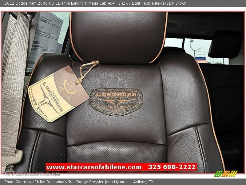 Black / Light Pebble Beige/Bark Brown 2012 Dodge Ram 2500 HD Laramie Longhorn Mega Cab 4x4