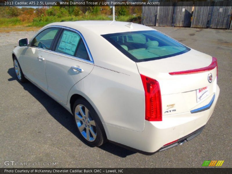 White Diamond Tricoat / Light Platinum/Brownstone Accents 2013 Cadillac ATS 2.5L Luxury