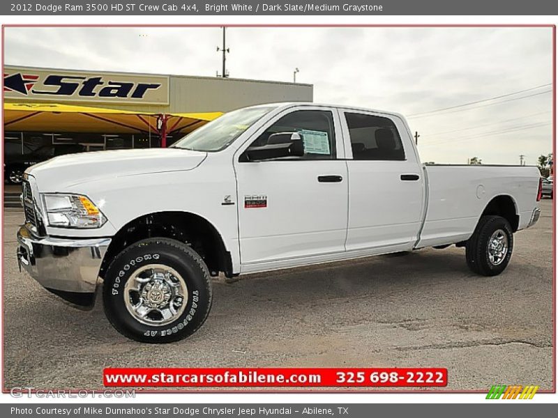 Bright White / Dark Slate/Medium Graystone 2012 Dodge Ram 3500 HD ST Crew Cab 4x4