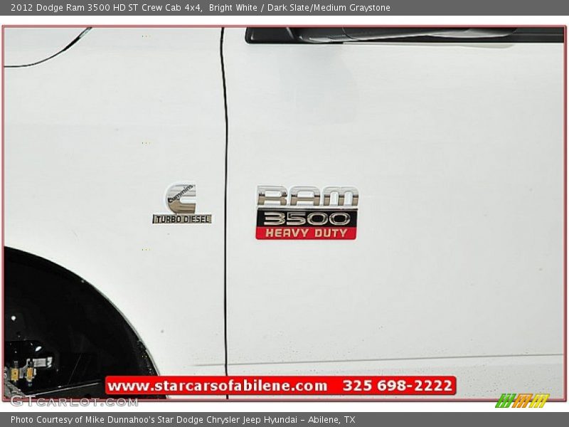 Bright White / Dark Slate/Medium Graystone 2012 Dodge Ram 3500 HD ST Crew Cab 4x4