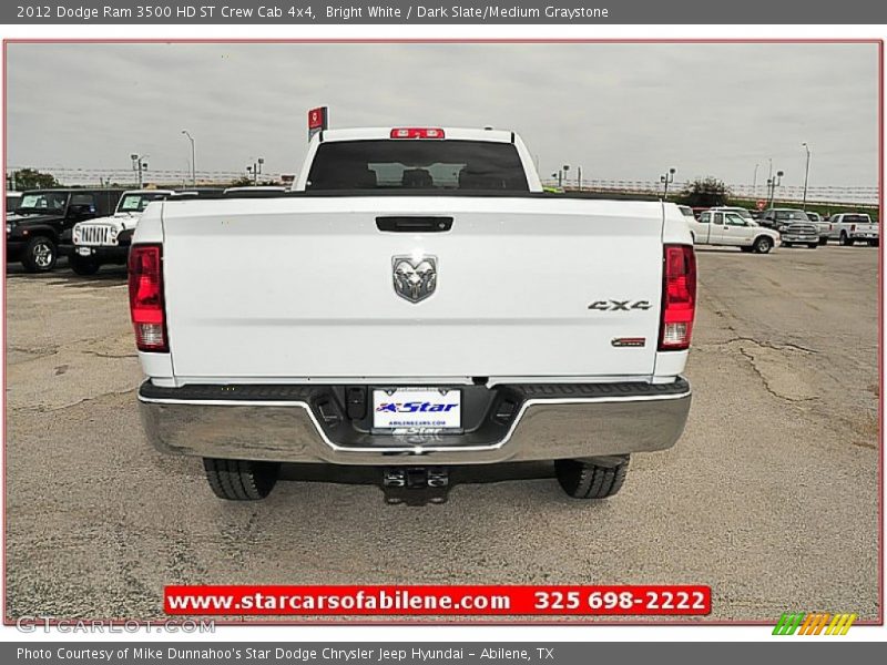 Bright White / Dark Slate/Medium Graystone 2012 Dodge Ram 3500 HD ST Crew Cab 4x4