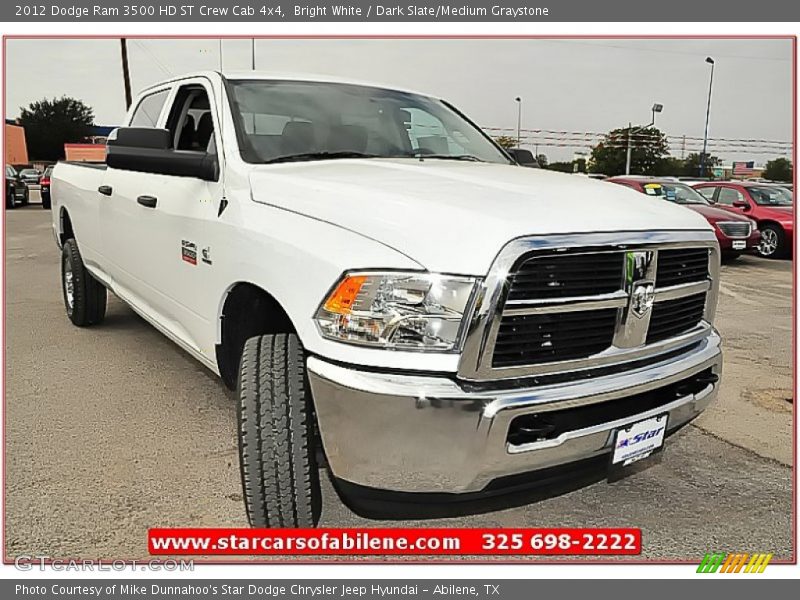 Bright White / Dark Slate/Medium Graystone 2012 Dodge Ram 3500 HD ST Crew Cab 4x4