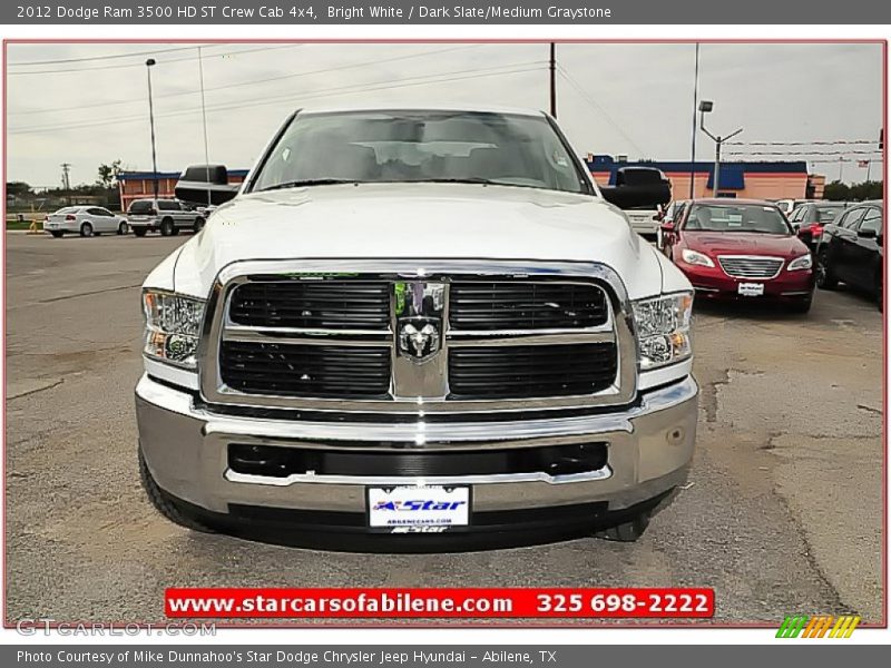 Bright White / Dark Slate/Medium Graystone 2012 Dodge Ram 3500 HD ST Crew Cab 4x4