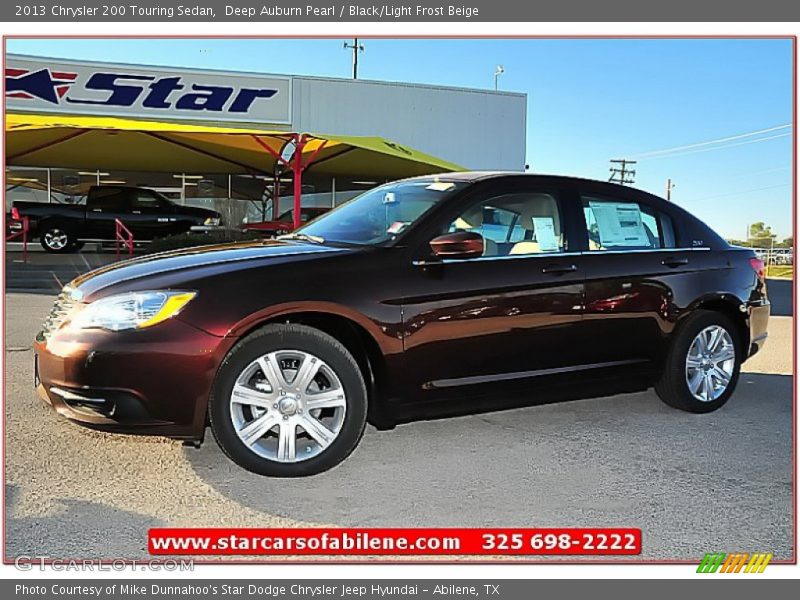 Deep Auburn Pearl / Black/Light Frost Beige 2013 Chrysler 200 Touring Sedan