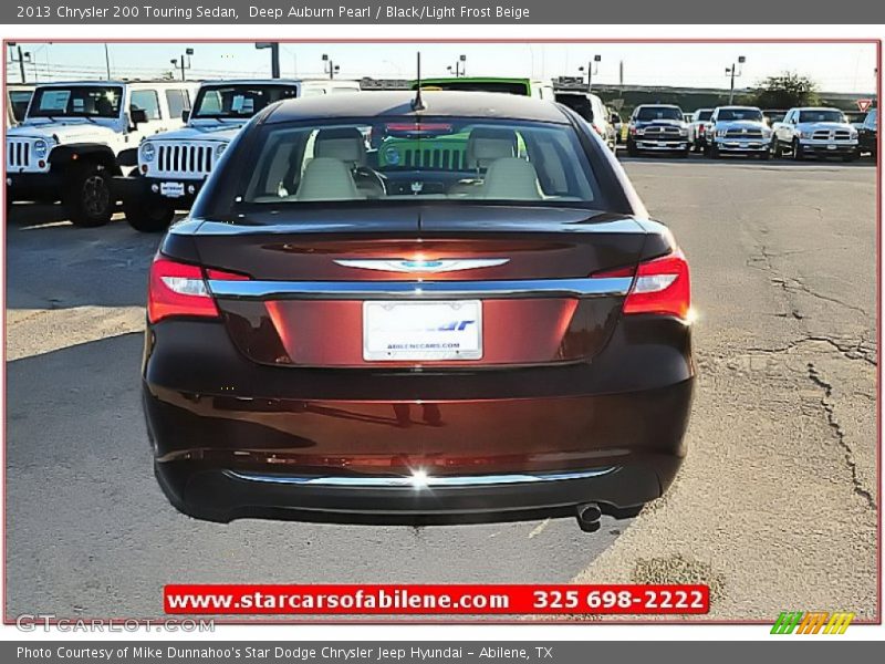 Deep Auburn Pearl / Black/Light Frost Beige 2013 Chrysler 200 Touring Sedan