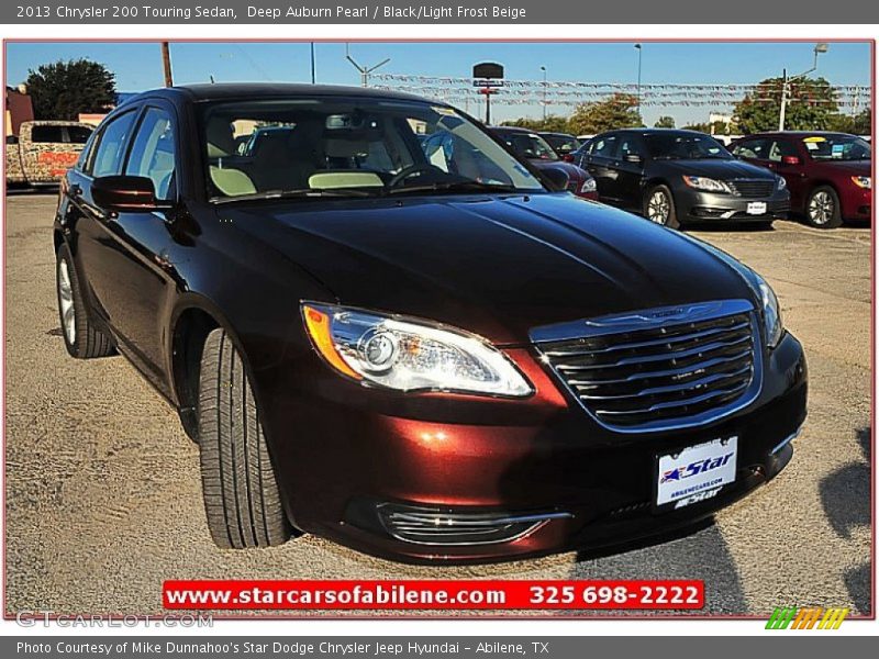 Deep Auburn Pearl / Black/Light Frost Beige 2013 Chrysler 200 Touring Sedan