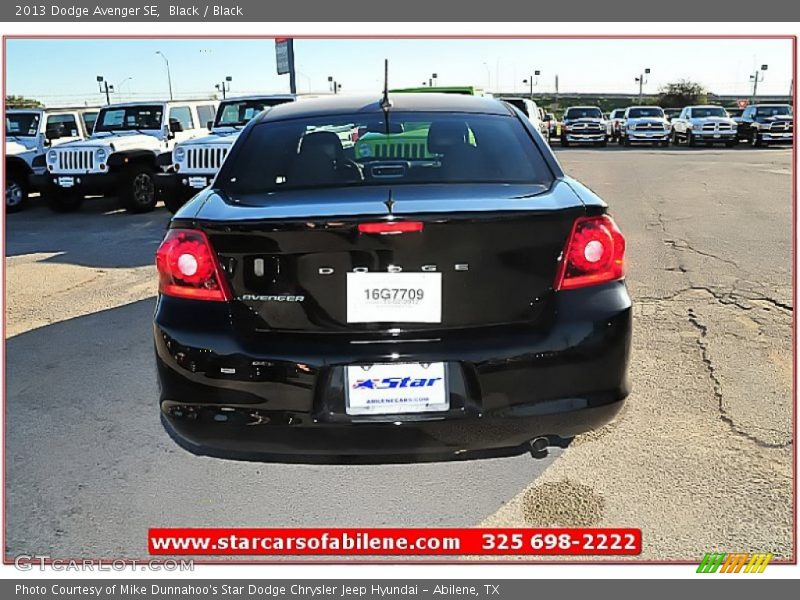 Black / Black 2013 Dodge Avenger SE