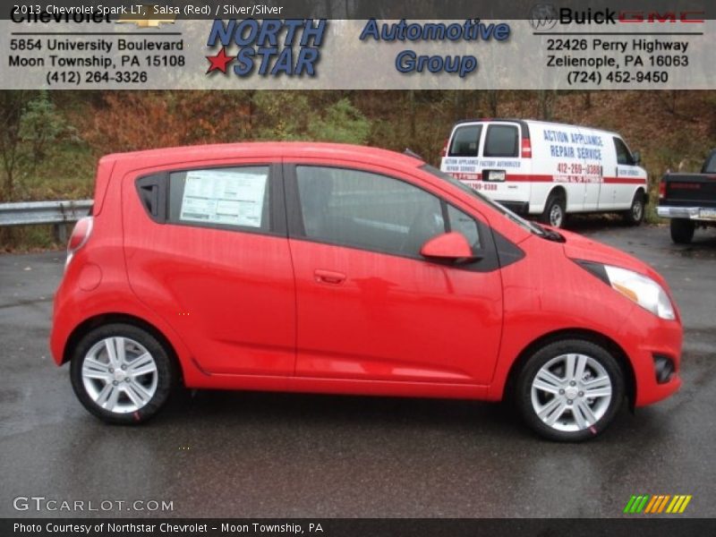 Salsa (Red) / Silver/Silver 2013 Chevrolet Spark LT