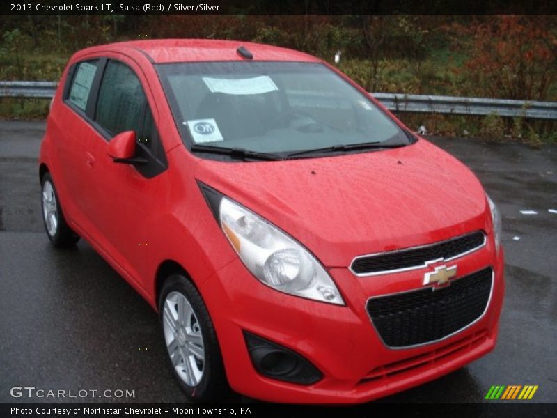 Salsa (Red) / Silver/Silver 2013 Chevrolet Spark LT