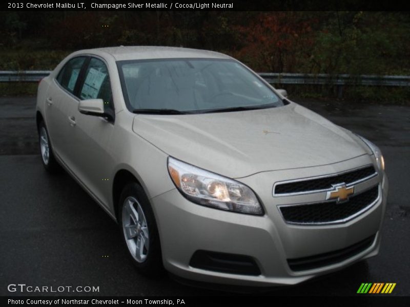 Champagne Silver Metallic / Cocoa/Light Neutral 2013 Chevrolet Malibu LT