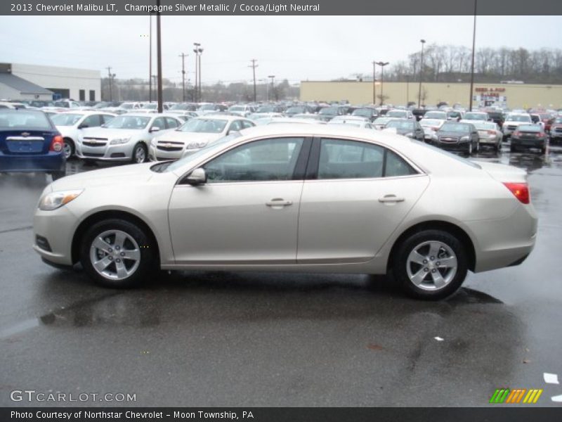 Champagne Silver Metallic / Cocoa/Light Neutral 2013 Chevrolet Malibu LT
