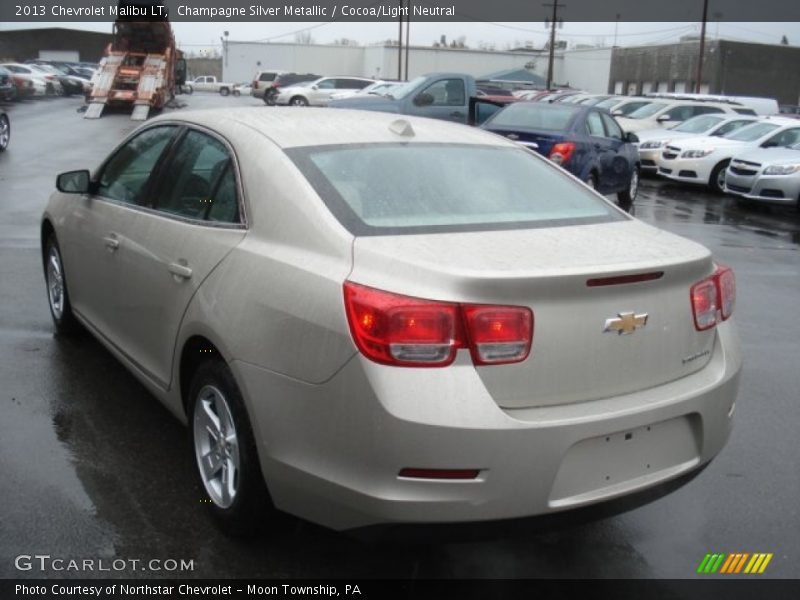 Champagne Silver Metallic / Cocoa/Light Neutral 2013 Chevrolet Malibu LT