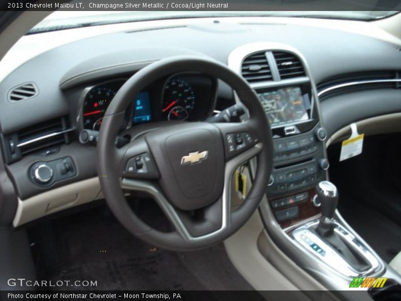 Champagne Silver Metallic / Cocoa/Light Neutral 2013 Chevrolet Malibu LT