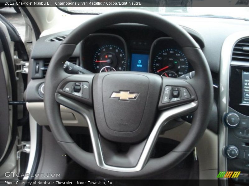 Champagne Silver Metallic / Cocoa/Light Neutral 2013 Chevrolet Malibu LT