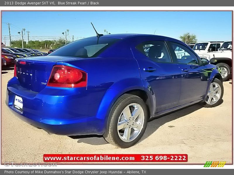 Blue Streak Pearl / Black 2013 Dodge Avenger SXT V6