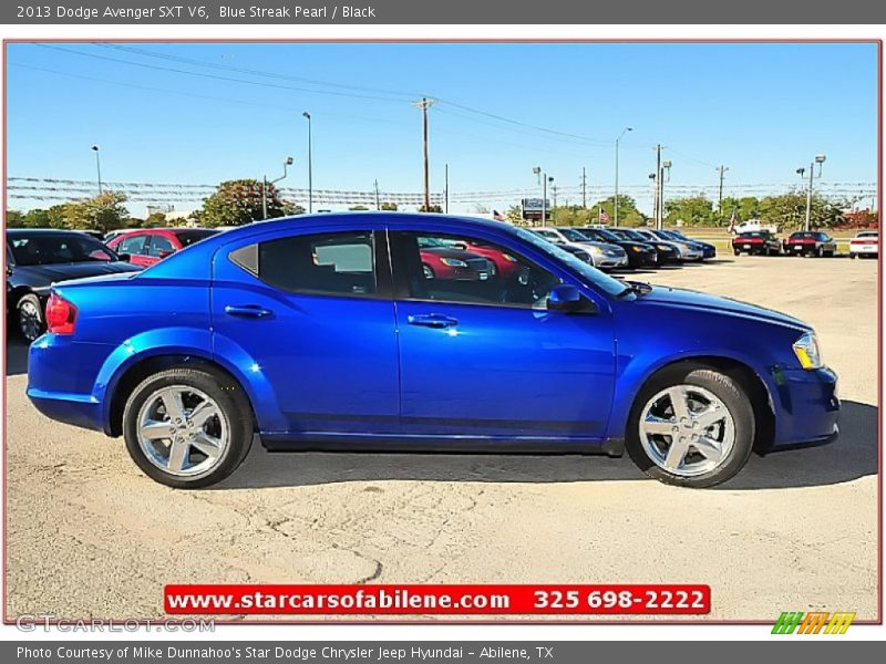 Blue Streak Pearl / Black 2013 Dodge Avenger SXT V6