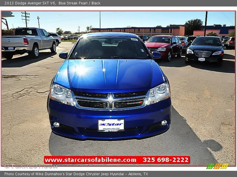 Blue Streak Pearl / Black 2013 Dodge Avenger SXT V6