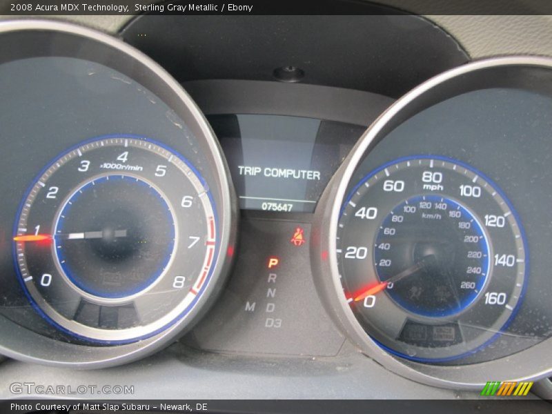 Sterling Gray Metallic / Ebony 2008 Acura MDX Technology