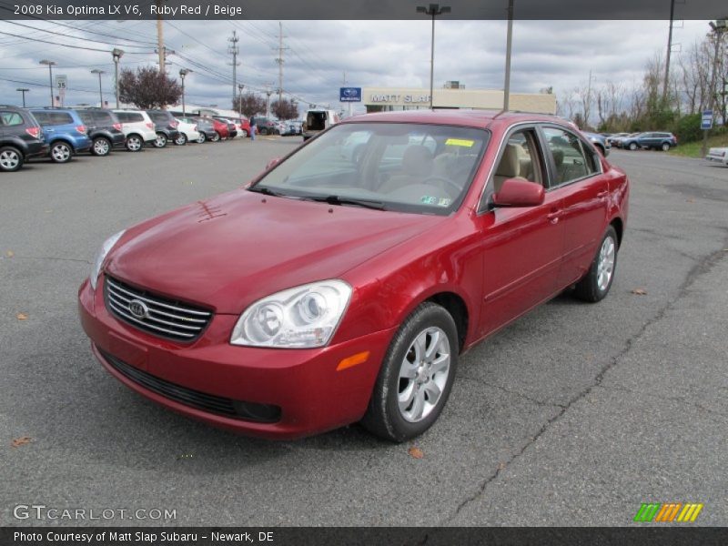 Ruby Red / Beige 2008 Kia Optima LX V6