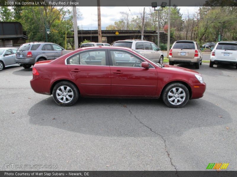 Ruby Red / Beige 2008 Kia Optima LX V6