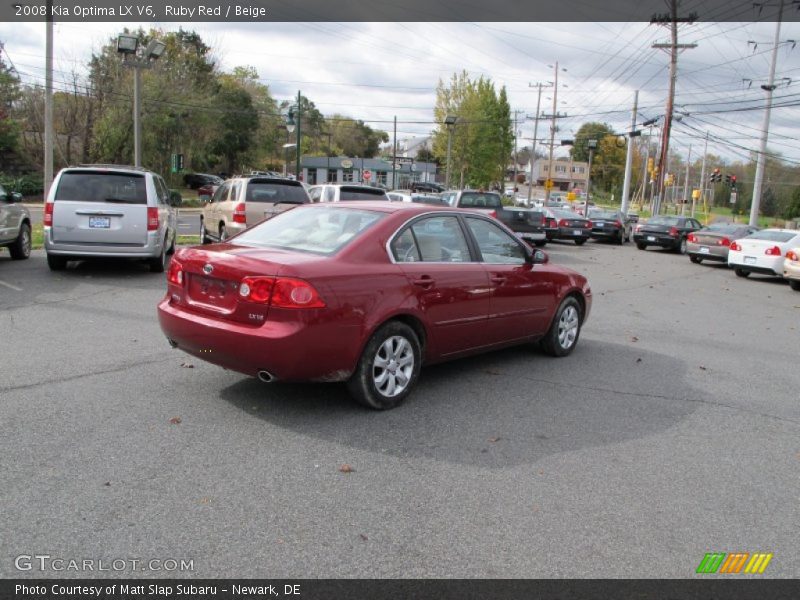 Ruby Red / Beige 2008 Kia Optima LX V6