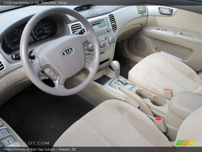 Ruby Red / Beige 2008 Kia Optima LX V6