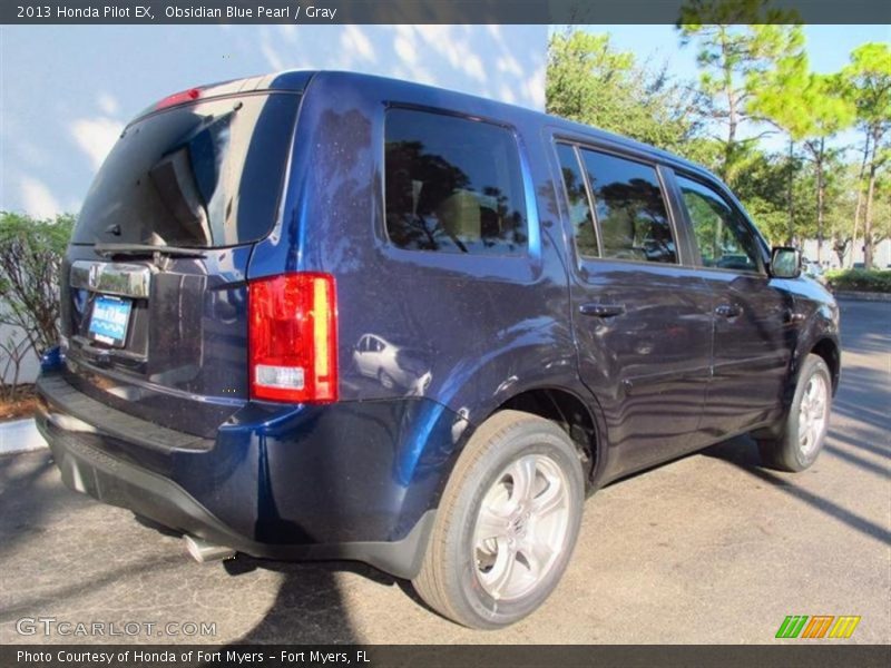 Obsidian Blue Pearl / Gray 2013 Honda Pilot EX