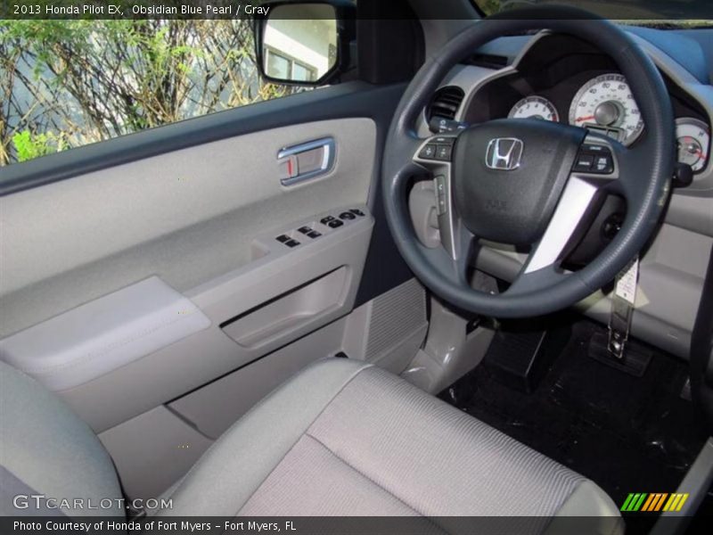 Obsidian Blue Pearl / Gray 2013 Honda Pilot EX