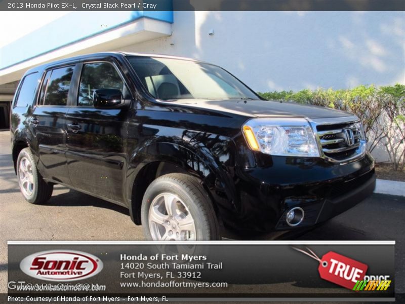 Crystal Black Pearl / Gray 2013 Honda Pilot EX-L