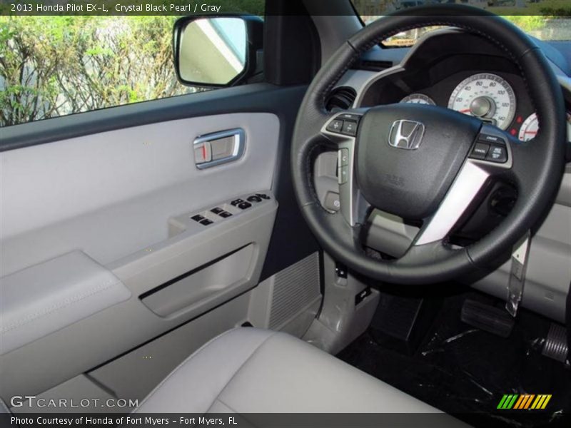 Crystal Black Pearl / Gray 2013 Honda Pilot EX-L