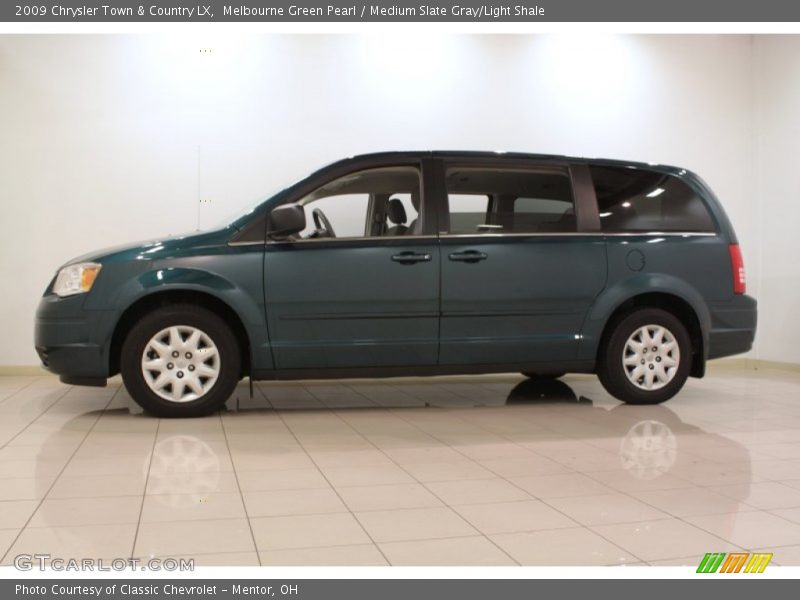 Melbourne Green Pearl / Medium Slate Gray/Light Shale 2009 Chrysler Town & Country LX